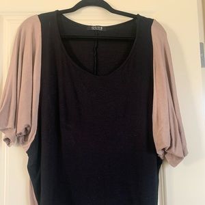 Color blocked casual work blouse